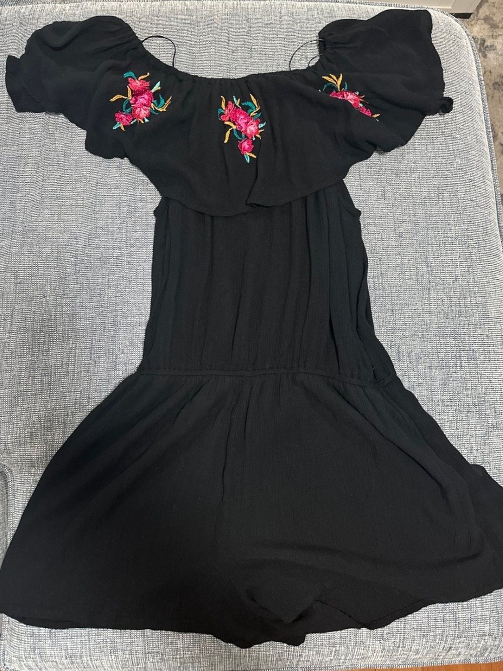 Black and Floral Romper